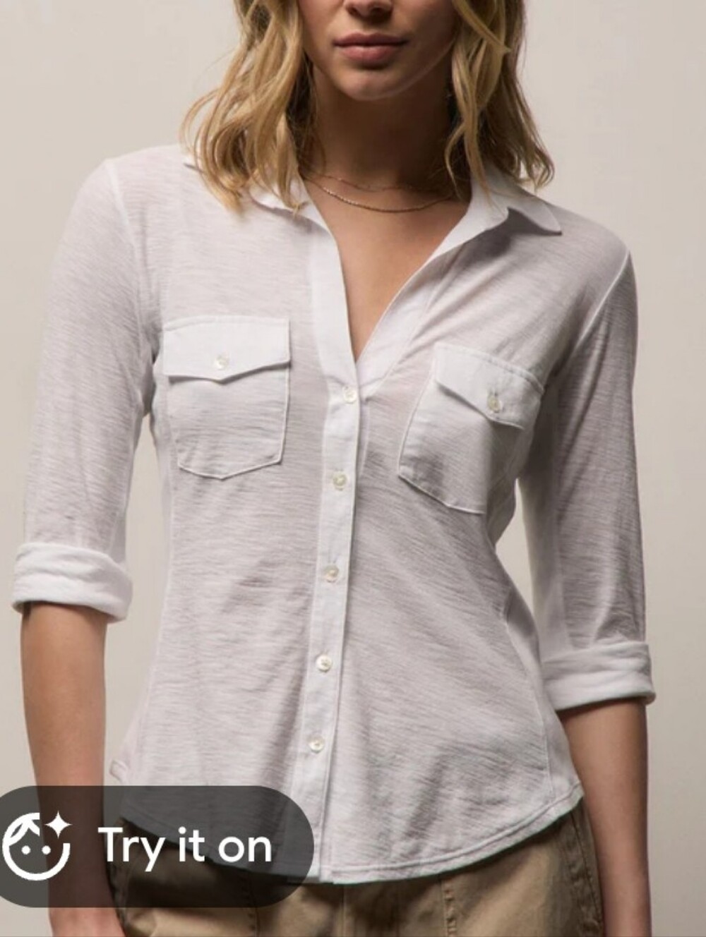 James Perse White Classic Knit Top